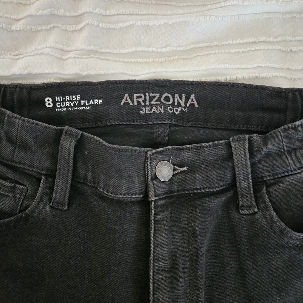 Arizona Jean Company Women's Hi-Rise Curvy Flare Jeans - Black